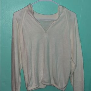White zip up sweater